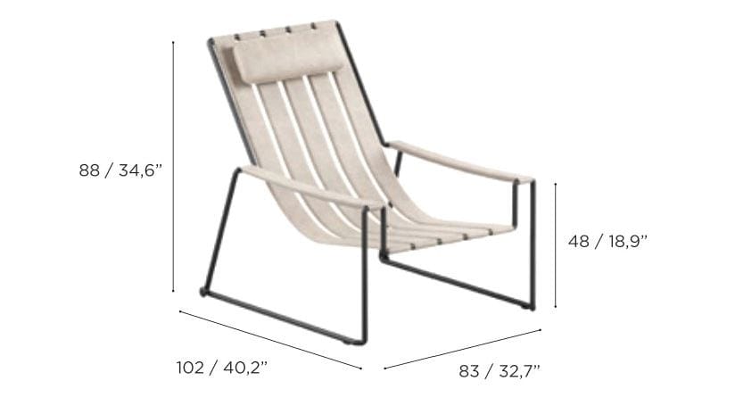 Штабелируемое садовое кресло из искусственной кожи с подголовником Royal Botania Strappy ARCH-00133820 - Вид №15