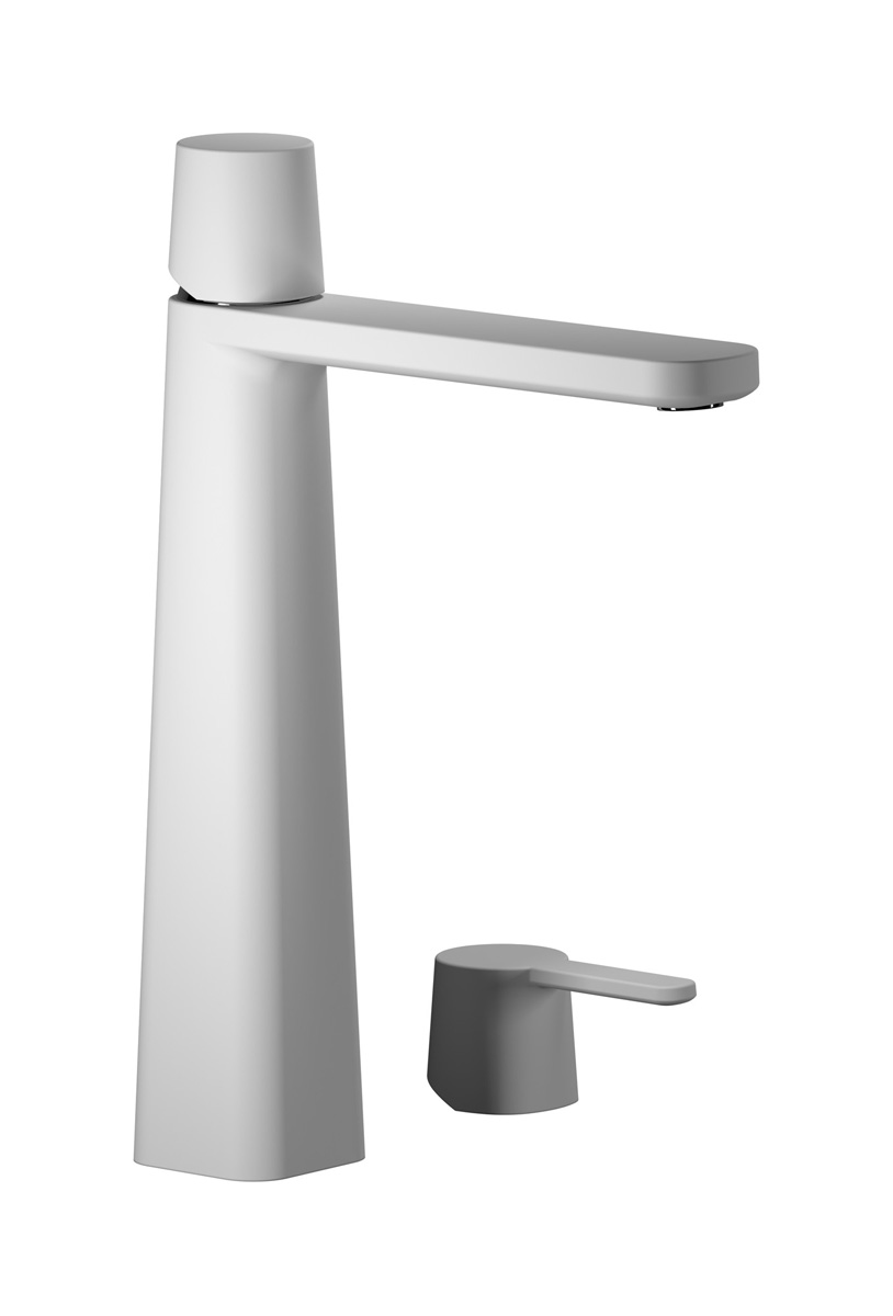 Высокий смеситель для раковины на 1 отверстие в комплекте с донным клапаном WE ARE IB aa313bo Matt White TAAAC