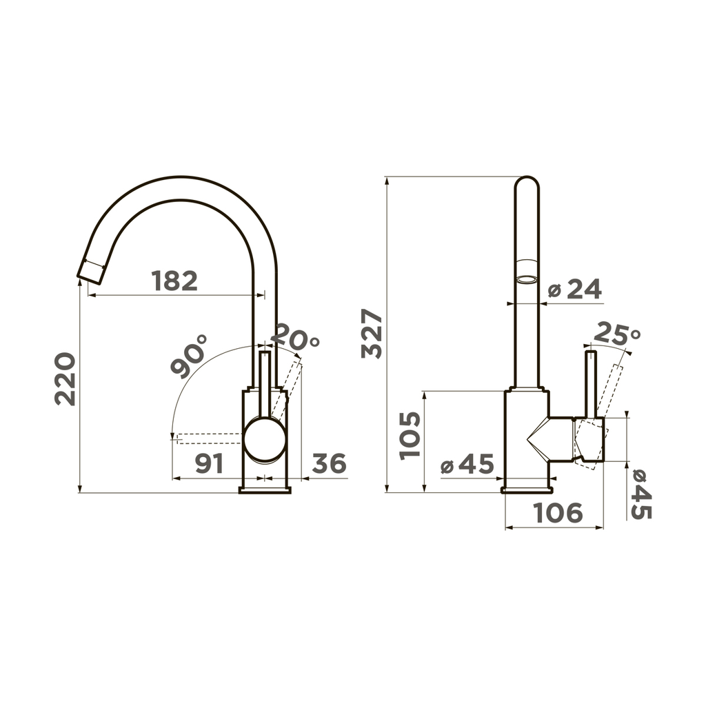 Смеситель для кухни Shinagawa-P CH-P OMOIKIRI 4974112 - Вид №1