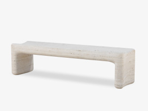Травертиновая садовая скамейка