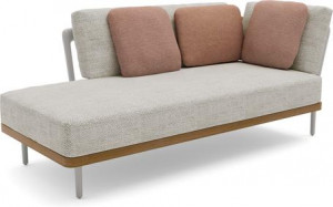 Левое угловое двойное крайнее сиденье кремень teak Manutti Flex