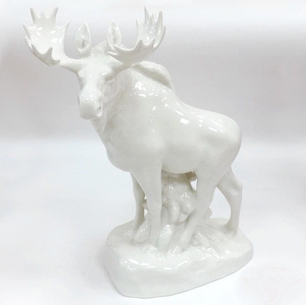 80316 Императорский фарфоровый завод Скульптура "Лось" Твёрдый фарфор 