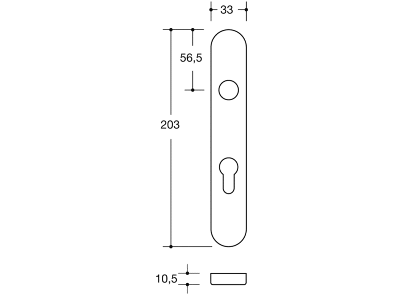219.21XPHPS Щиток для контрфитинга к планке «антипаника» HEWI Neuheiten BB  - Вид №1