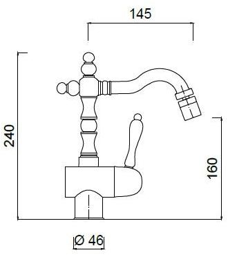 Rubinetteria Giulini Смеситель для биде, однорычажный, с регулируемым изливом, настольный Pragamix - pragamix crystal F7529a - Вид №1