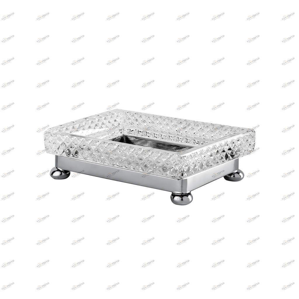 FS08P-604 FS08P-604 Мыльница прямоугольная «РАЗМЕР ДИАМА КРИСТАЛЛ Cristal & Bronze CRISTAL TAILLE “DIAMANT” LISSE 