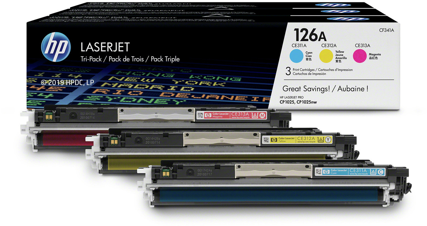 CF341A 126a cym tri-pack lj toner cartridge HP Santreyd  - Вид №1