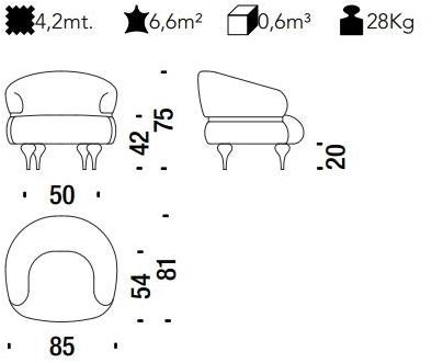 Moroso Кресло из ткани с подлокотниками Chubby chic sun-id-1487498 - Вид №2