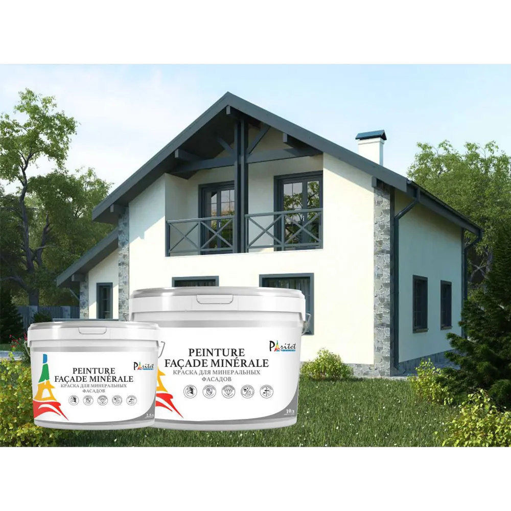 Краска фасадная Paritet матовая цвет белый база A 10 л STLM-2020939 - Вид №5