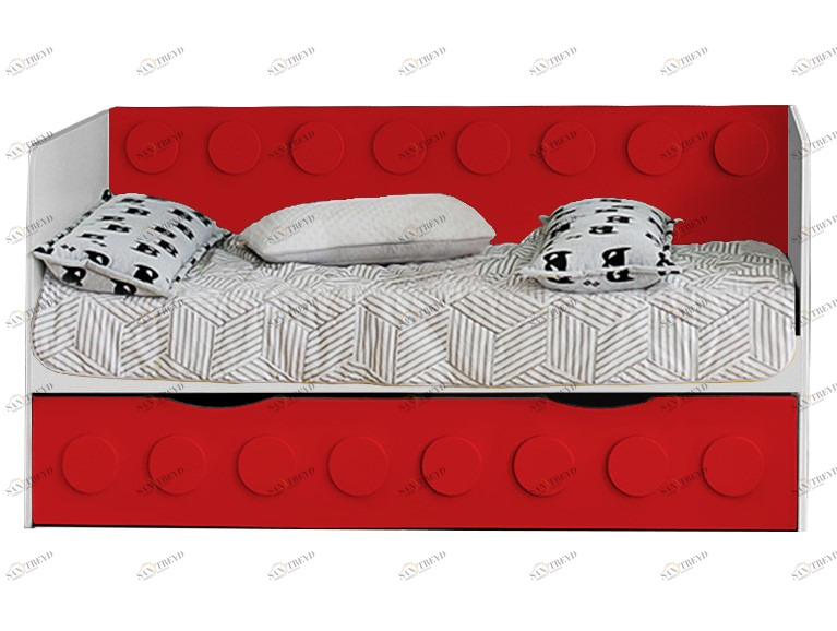 Детский диван-кровать с дополнительным спальным местом "Леголенд" МАНДАРИН ЛЕГОЛЕНД 178710 Красный Santreyd 