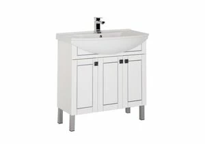 Тумба с раковиной Aquanet Честер 85 белый/серебро