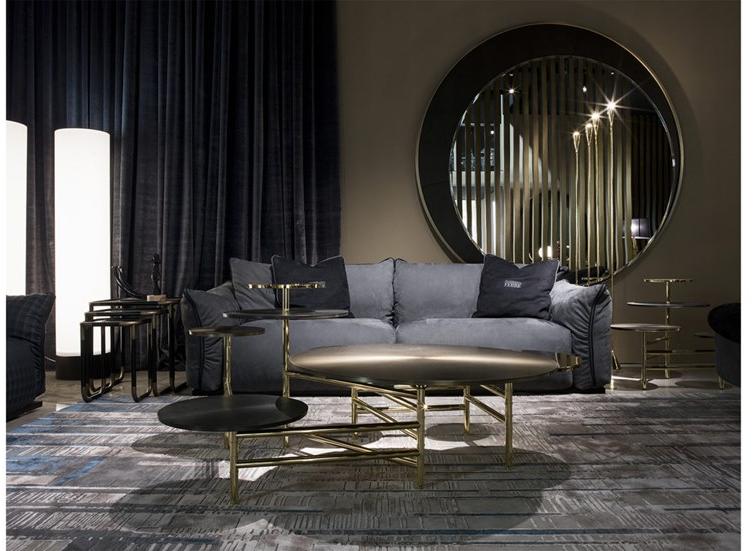 Gianfranco Ferré Home Журнальный столик из металла и дымчатого стекла  Pig.231.a  - Вид №2