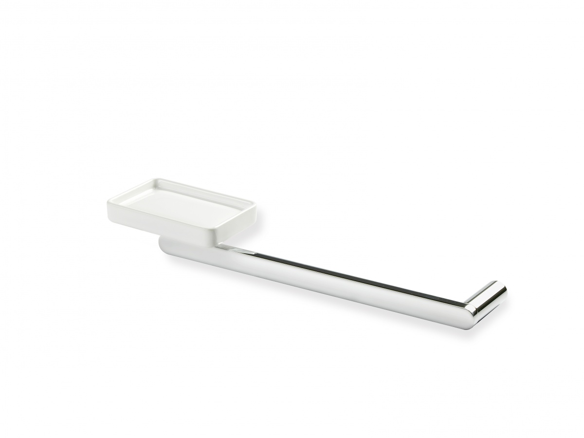 LV69(08) Stil Haus Living, полотенцедержатель + керамическая мыльница, цвет хром - белая керамика