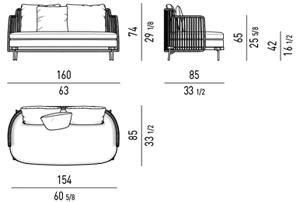 Minotti 2-местный тканевый садовый диван Tape cord outdoor sun-id-1397652 - Вид №4