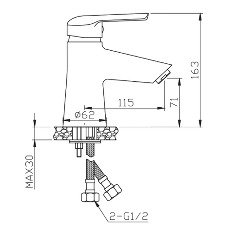 Orange Tony M54-021cr однозахватный смеситель для раковины Хром sun-id-1517057 - Вид №1