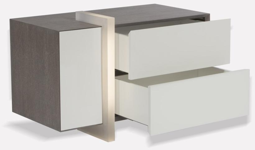 MORADA Прямоугольная прикроватная тумбочка из дуба с ящиками с подсветкой Luna del mar Lunadelmar ns - Вид №1