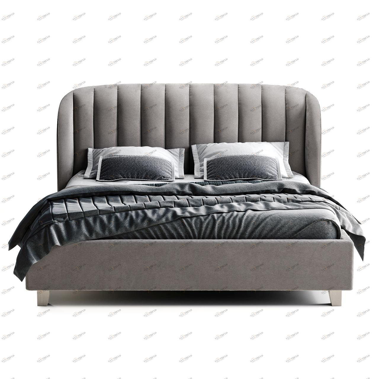 Кровать большая 200х200 TULIP серая THE IDEA ДИЗАЙНЕРСКИЕ 210658 Серый 