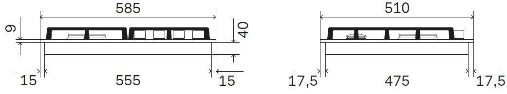Ilve Газовая плита из закаленного стекла Professional plus Hcg60ck Santreyd  - Вид №1