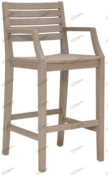 JANUS et Cie Барный стул из тикового дерева с подлокотниками Relais sun-id-1488145