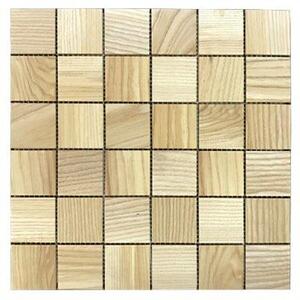 Мозаика и 3D панели из дерева Tarsi Матрица 1b12 Ясень Селект с брашью (Текстурированная) 280х280 мм.