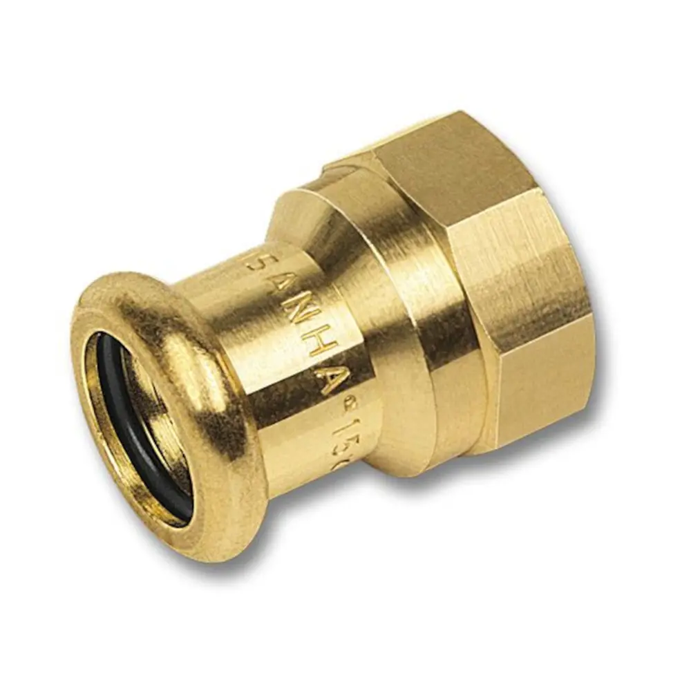Пресс-фитинг с муфтой Sanha 3/4"x22 мм ВР-ВПР бронза 89355137 STLM-2115580 