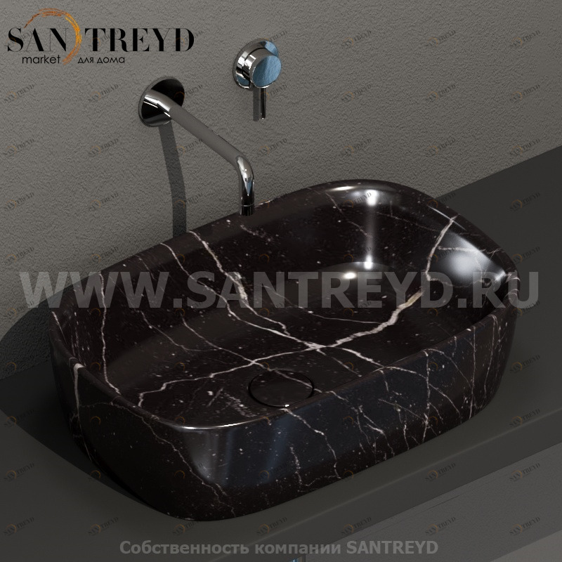 GE044PN Накладная раковина на столешницу  прямоугольная Ceramica Globo GENESIS