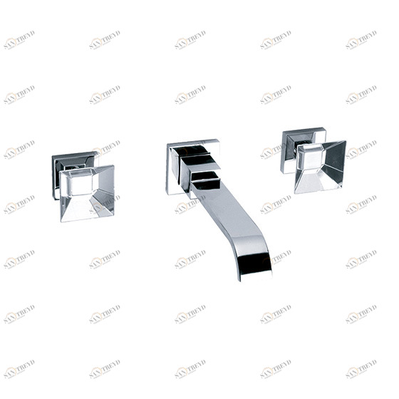 Смеситель для раковины на 3 отверстия ½", настенный монтаж, внешняя часть JOERGER Empire Royal Crystal 627.30.360.000-AA