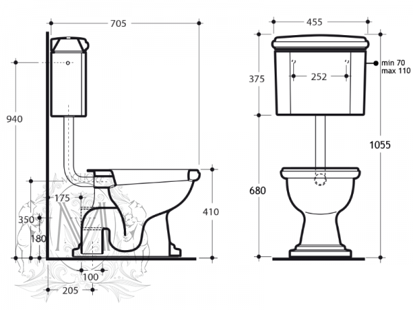 ML.BLL-25.111.BI/ML.BLL-25.138.BI/ML.MEC-29.138.BR Компакт унитаз с бачком Белый Migliore  Италия  - Вид №7