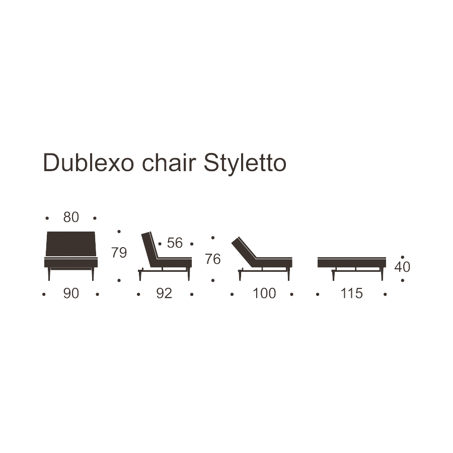 Кресло Dublexo c ножками Styletto из темного дерева и черной рамой, индиго Innovation Living DUBLEXOCH558 - Вид №8