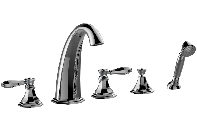 E-1951-LM63L Deck-mounted bathtub mixer with hand shower set GRAFF Topaz