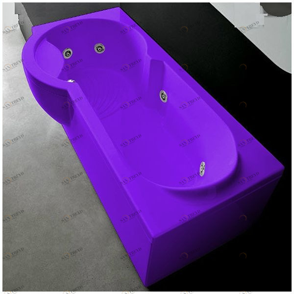 Ванна Gruppo treesse Simona V5677-SX-F фиолетовая с гидромассажем прямоугольная левая STDV5677SXF