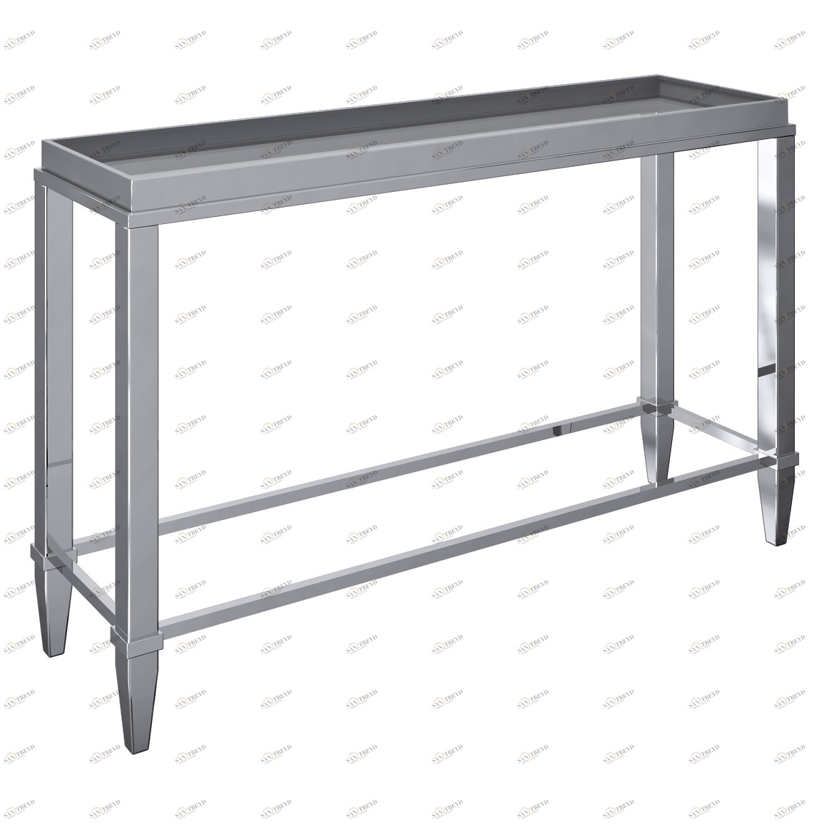 Консоль металлическая серая со стеклом Via PUSHA PUSHA 060993 Серый 