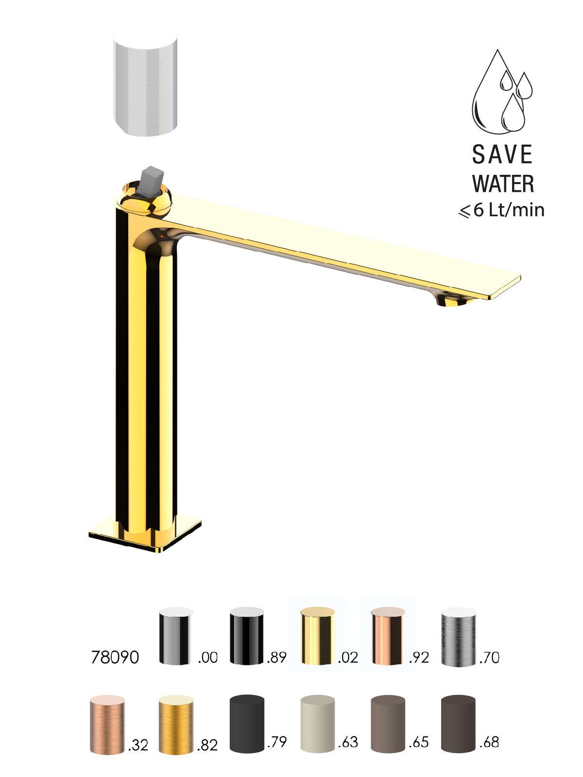 Смеситель для раковины с ограничителем расхода Rubinetterie Frattini Narciso S ARCH-00125843 - Вид №11