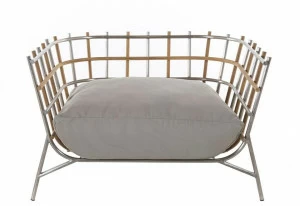 Unopiù Садовое кресло из нержавеющей стали и тика Tweed Twepol