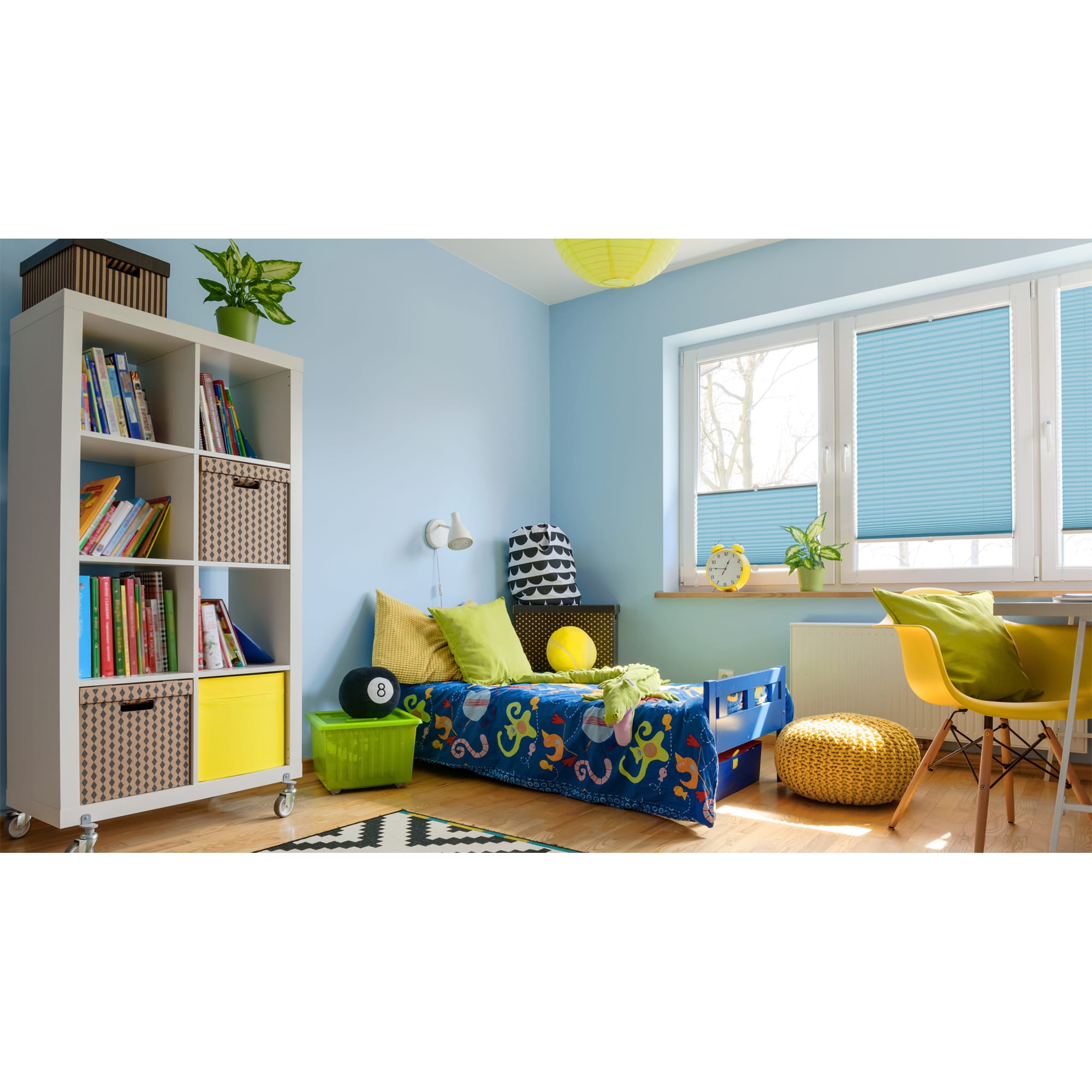 82057296 Штора плиссе «Плайн», 45х160 см, текстиль, цвет бирюзовый Santreyd  - Вид №5