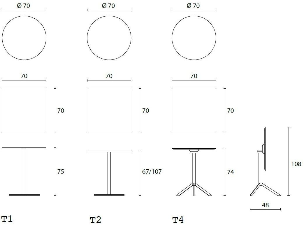 Casamania & Horm Круглый стол для бистро с регулируемой высотой T1-t2-t4 sun-id-1507393 - Вид №2