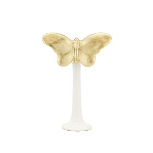 300070-18 ABHIKA ПОДСВЕЧНИК БАБОЧКА WHITE/GOLD