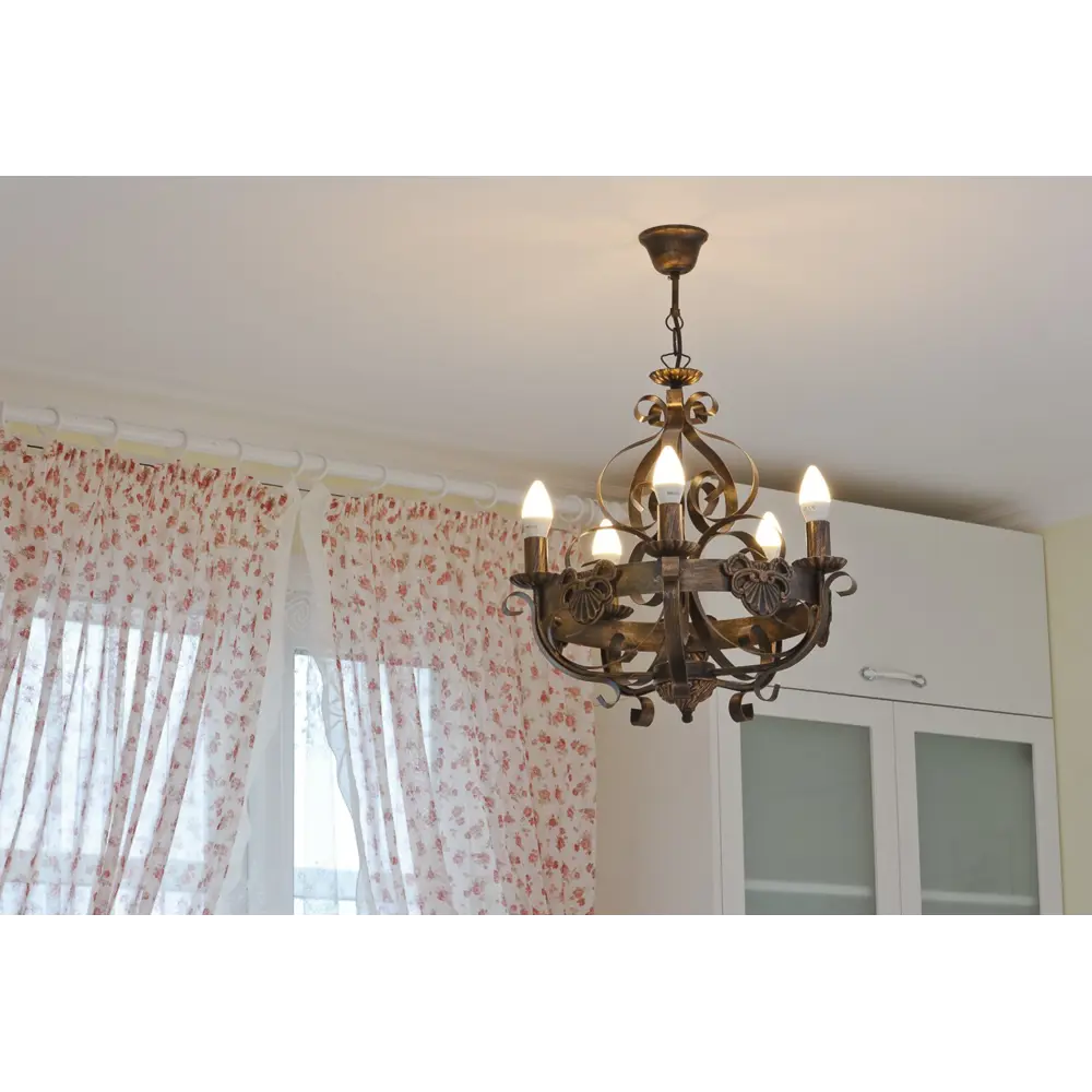 Люстра подвесная Vitaluce Kantri 5 ламп 15м² Е14 цвет черненое золото STLM-2145705 - Вид №14