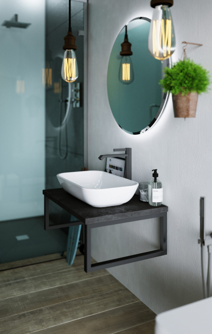 У85837 Столешница GRUNGE LOFT 90 Бетон темно-серый 1 Marka GRUNGE LOFT  - Вид №1