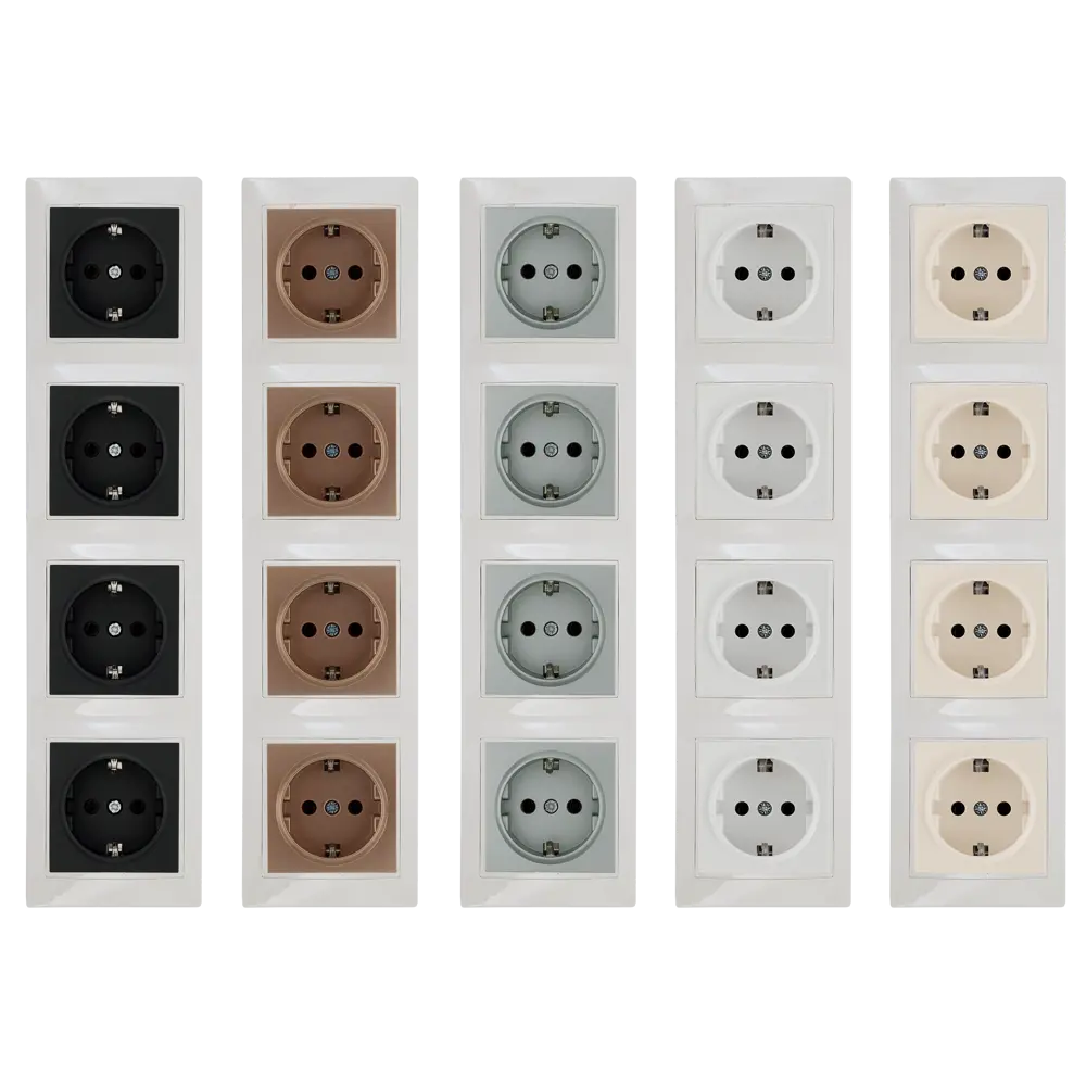 TDM ELECTRIC Рамка вертикальная для розеток бежевая на 4 поста 85591191 Таймыр STLM-0064417 - Вид №1