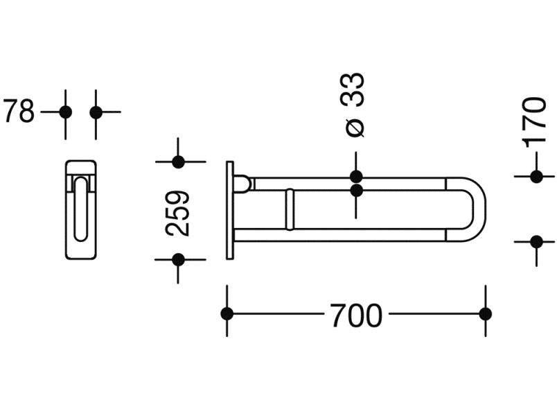 801.50B216 опорная ручка HEWI Edition matt | Polyamid  - Вид №4