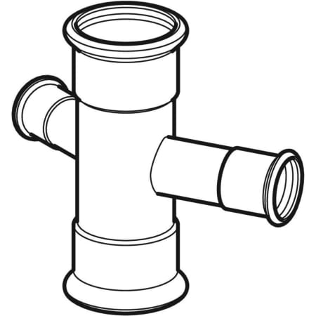 GEBERIT 21409 Крестовина двухплоскостная редукционная Geberit Mapress из углеродистой стали 30°  - Вид №1