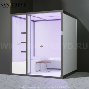 Effegibi BODYLOVE H BL30050003 Хаммам. Установка: в левый угол. Мощность: 7 кВт макс. Размеры: длина 200 см, ширина 176 см. Отделка: без отделки.