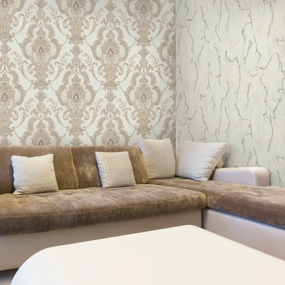 Обои флизелиновые Московская обойная фабрика Мирелла бело-золотистые 1.06 м STLM-2175453 - Вид №3