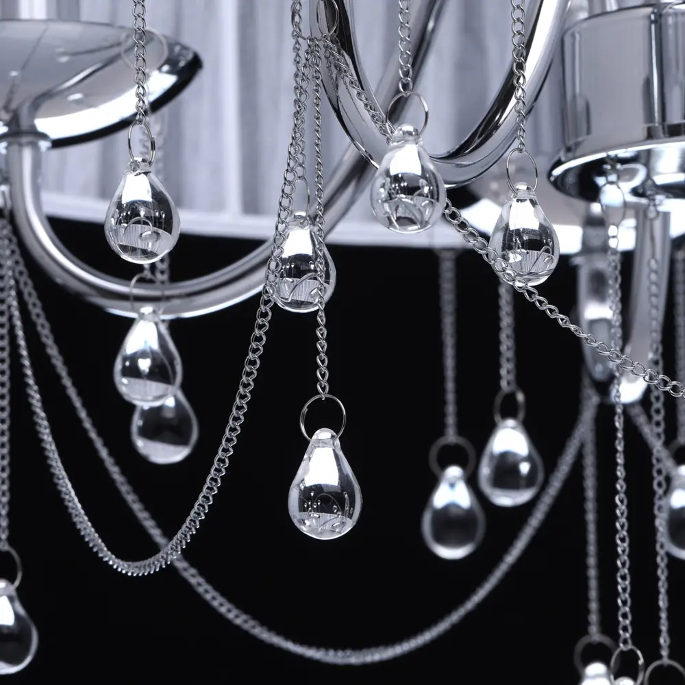 Люстра Нора 5xE14x60 Вт, металл/текстиль, цвет хром/белый MW-Light STLM-2124831 - Вид №11