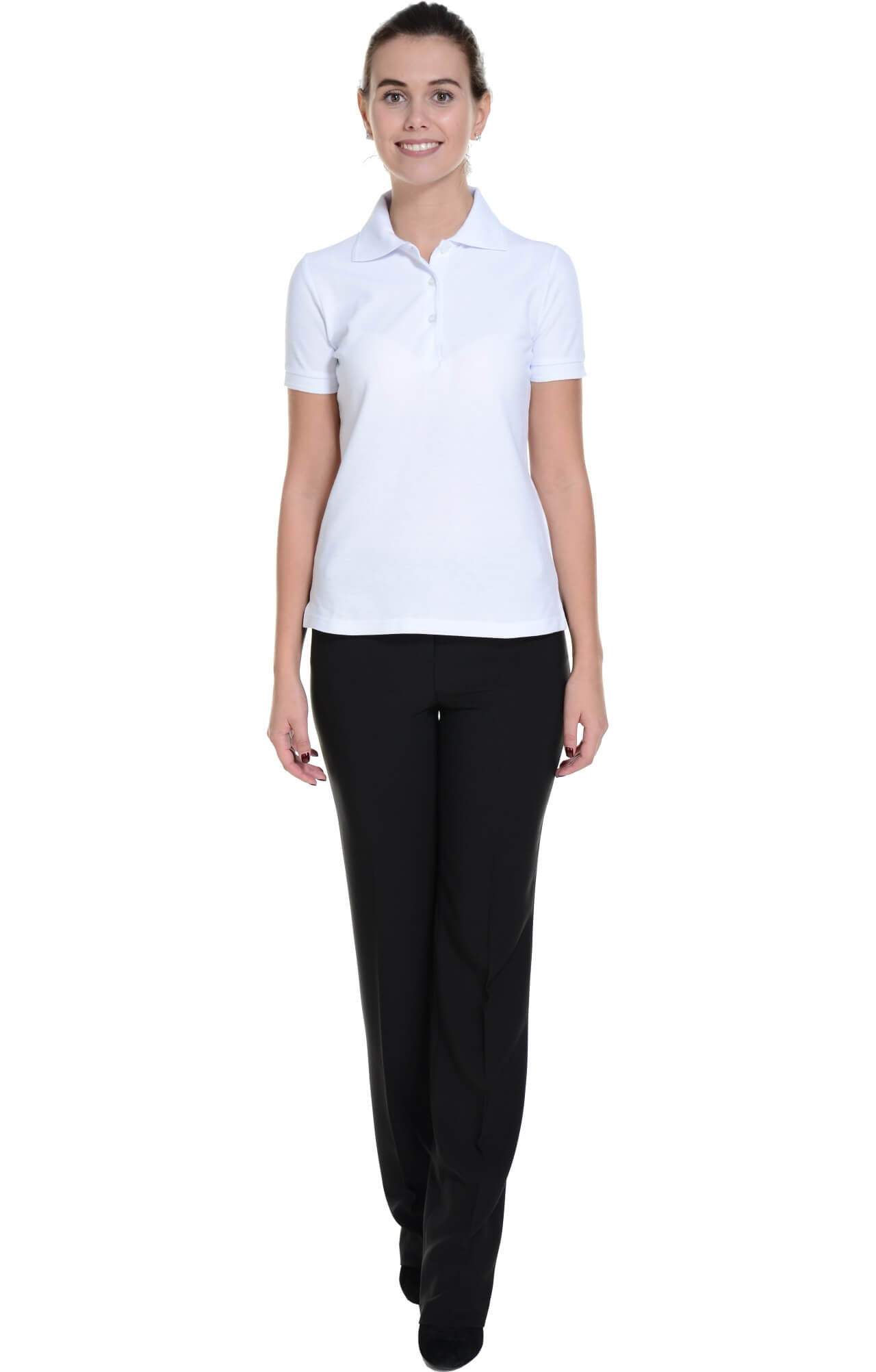 62161 Тенниска-поло женская белая LUXE  Одежда для салонов красоты  размер XS  - Вид №4