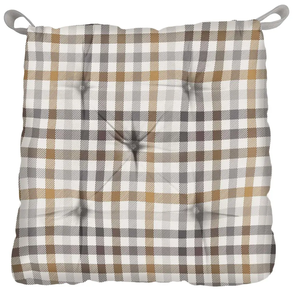 Сидушка Тартан 40x35 см цвет бежевый 84761675 STLM-2058015 LINEN WAY 
