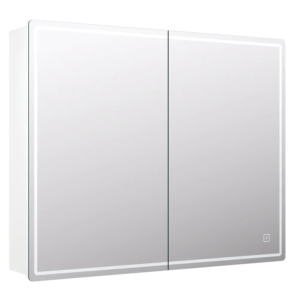 Шкаф зеркальный подвесной Look с подсветкой 120х80 см цвет белый VIGO STLM-2167242 - Вид №1