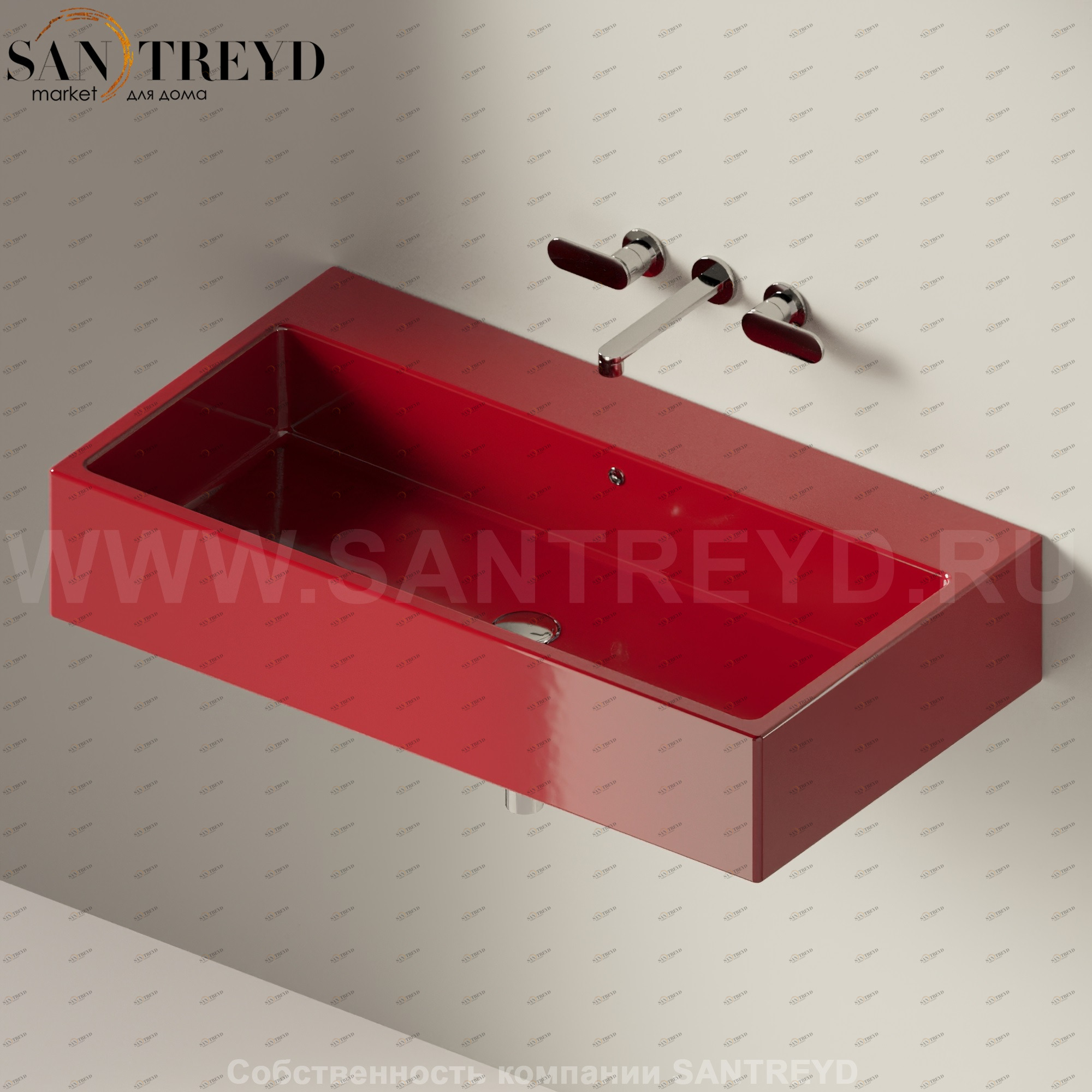 50513011 Подвесная раковина настенная прямоугольная Ceramica Flaminia Acquagrande