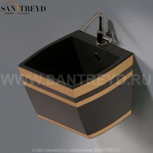 L253.476G Подвесная раковина настенная овальная A. e T. Italia SQUARE черная