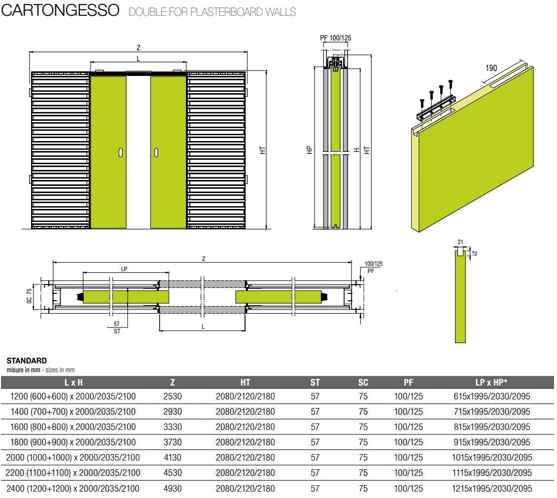 PROTEK® Рама для двустворчатой ​​двери заподлицо со стеной Linear® sun-id-1509726 - Вид №3